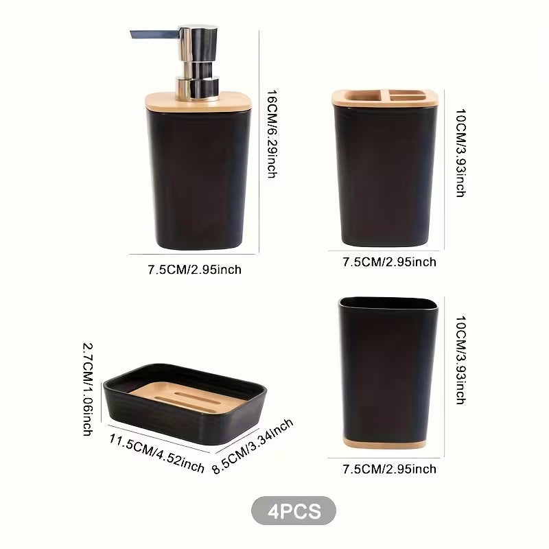 4 Pcs Bathroom Set-White