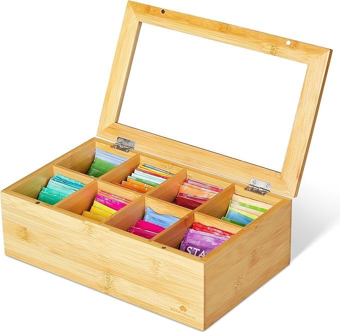 Bamboo Tea Box Organizer