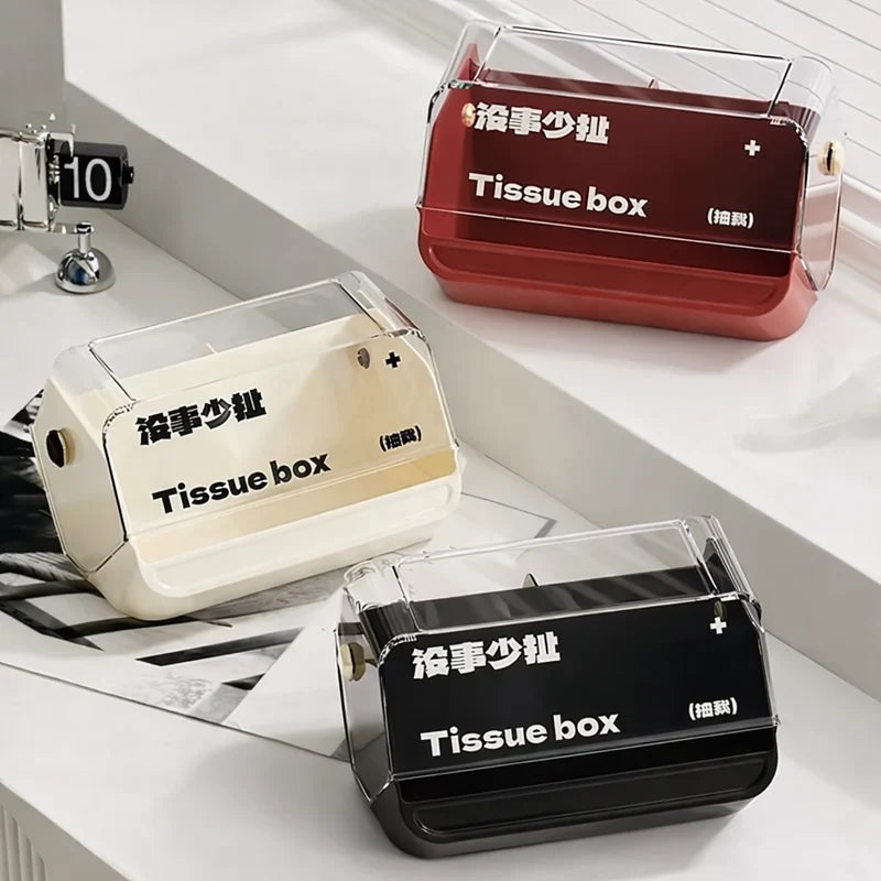 Durable Plastic Anti Slip Tissue Box-Black
