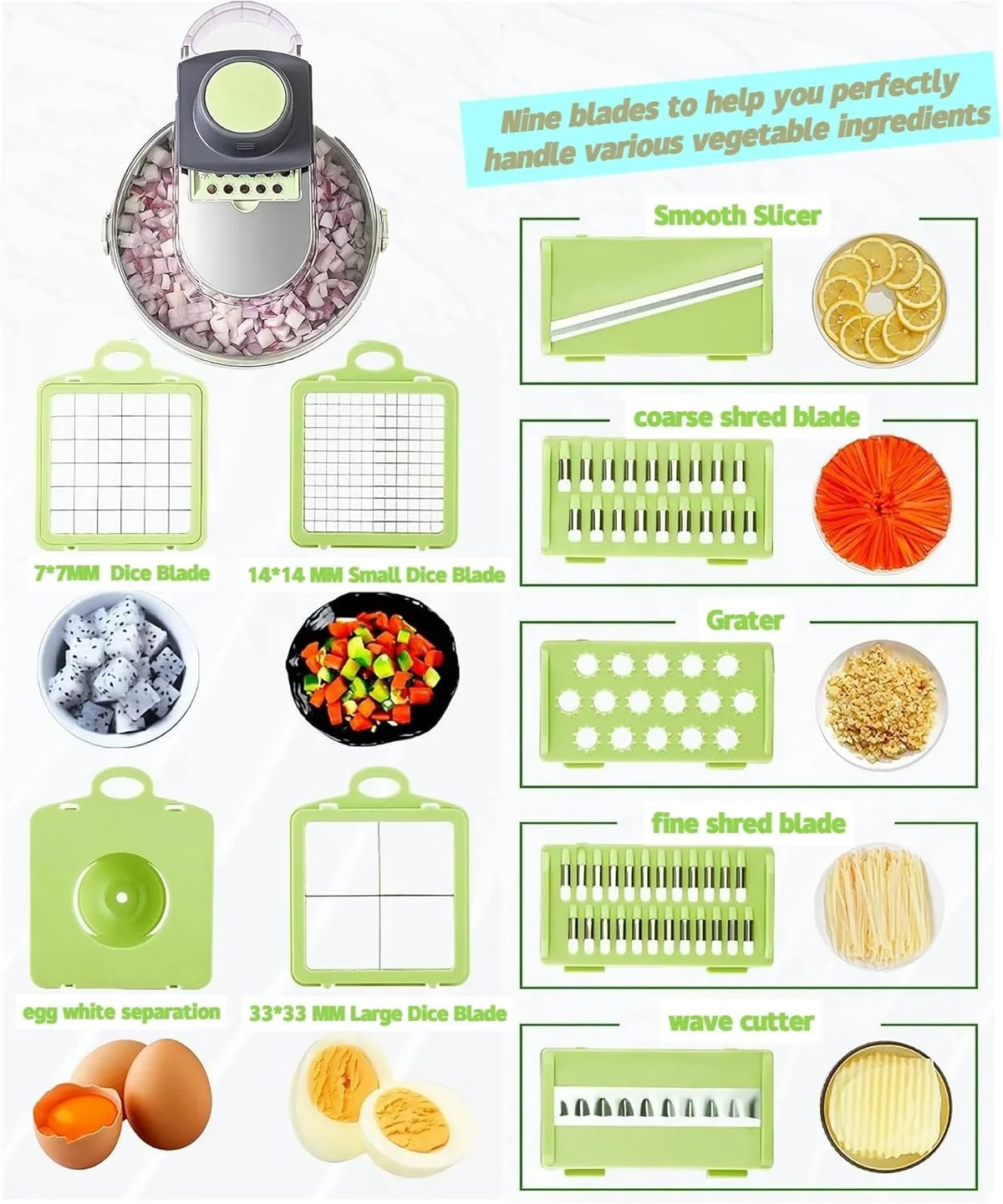 9 IN 1 MULTIFUNCTION VEGETABLE CUTTER