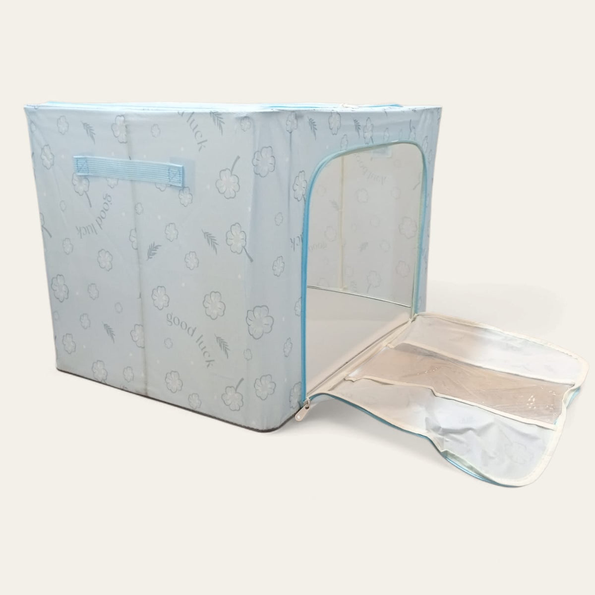 Foldable Clothes Storage Box (100L)-Light Blue