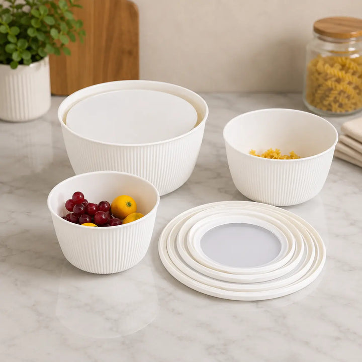 4-piece Storage Box Set Round-White