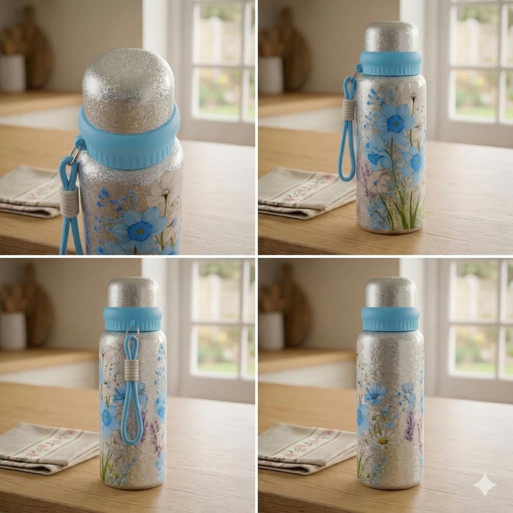 Titanium-Coated Insulated Bottle-Blue