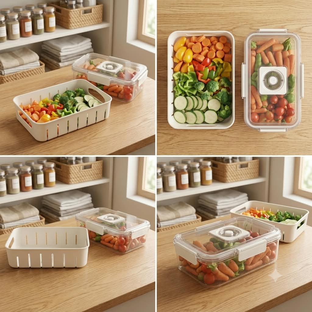 Single Grid Rectangle Snack Storage Box