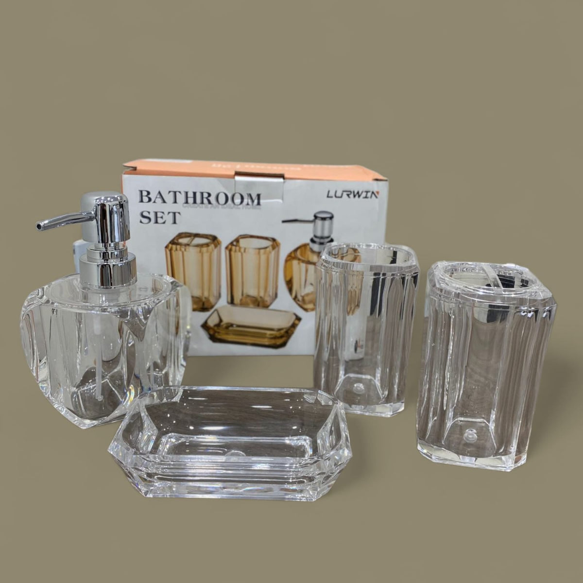 4 Pc Acrylic Bath Set