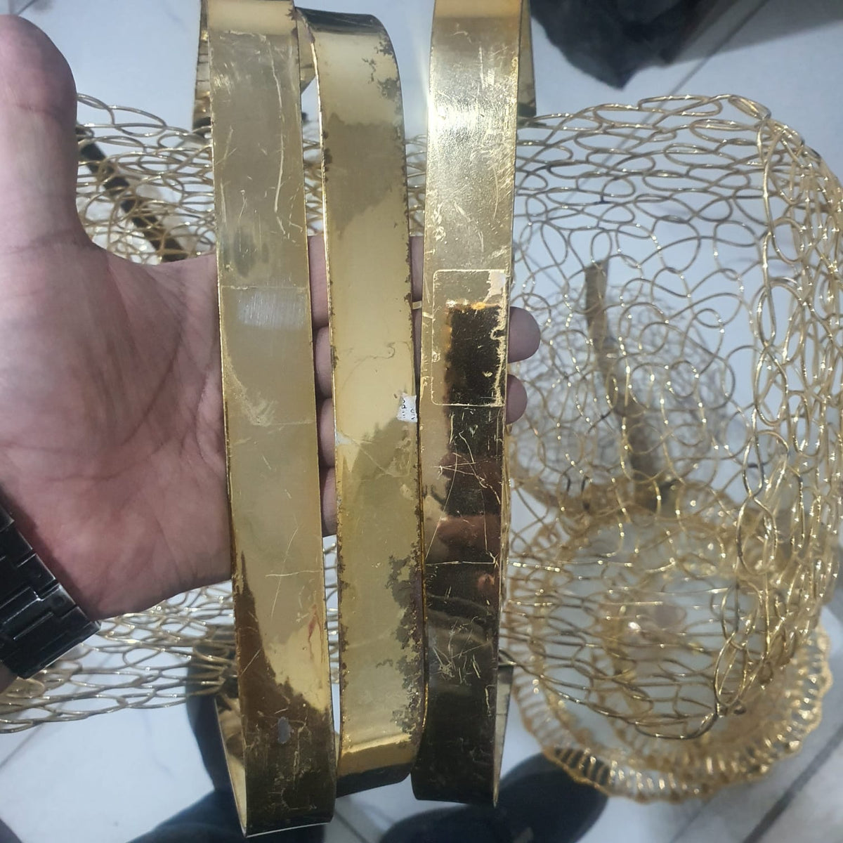Golden Fruit Serving Basket (Minor Damage)