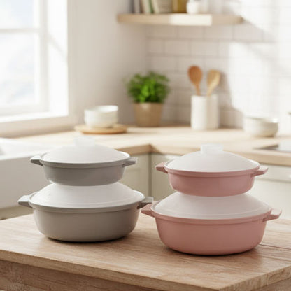 2-Piece Microwave-Safe Serving Bowl Set