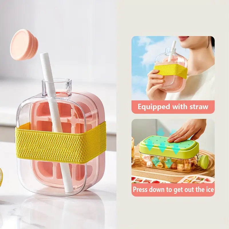 2 In 1 Ice Cube Bottle-Pink