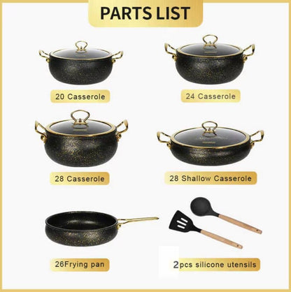 11 Piece Granite Coating Cookware Set