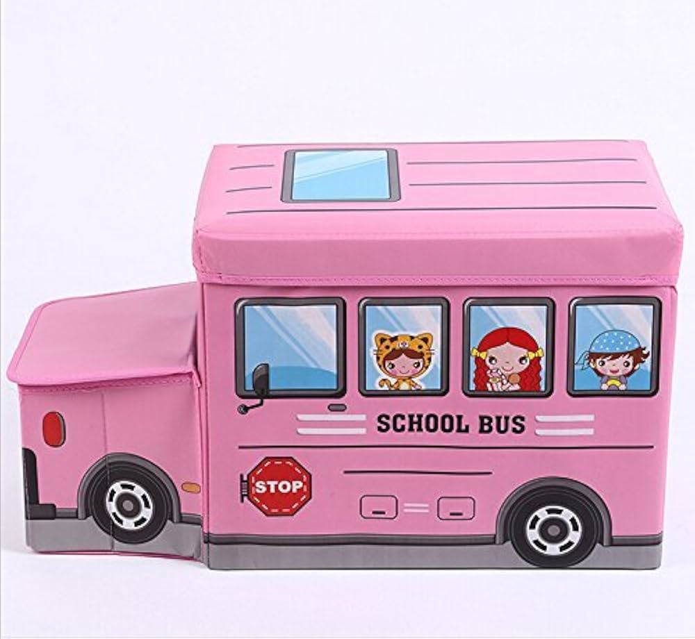 School Bus Design Storage Box-Pink