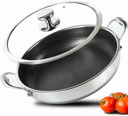 Double Handle Laser Coating Wok-34cm
