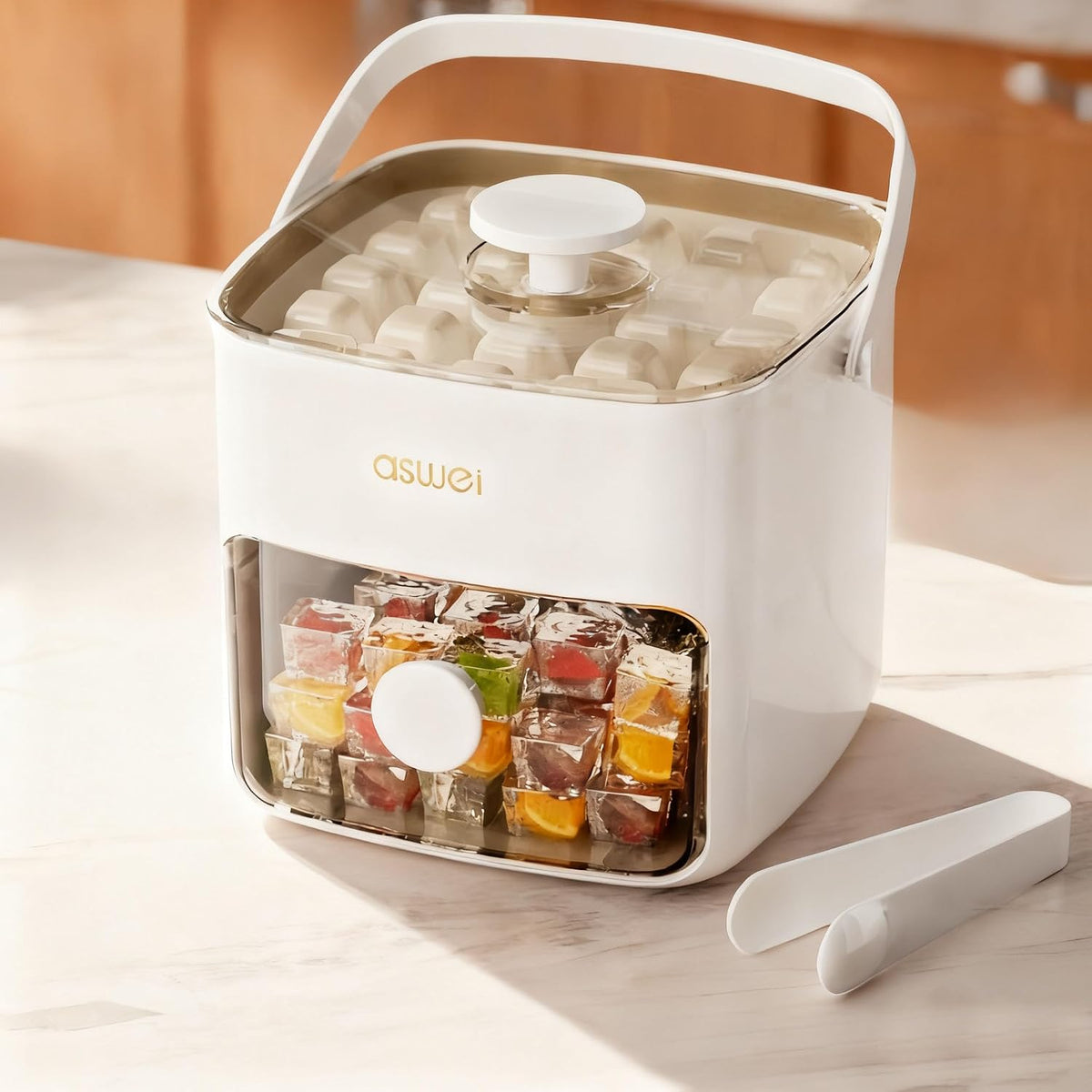 Double Layer Ice Cube Tray with Bin