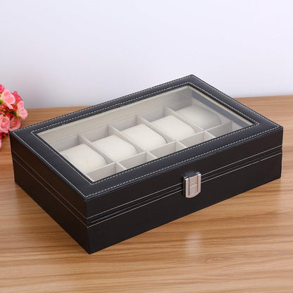 12 Slot Leather Watch Box