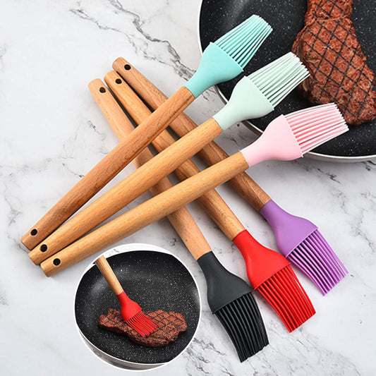 Wooden Handle Silicone Oil Brush