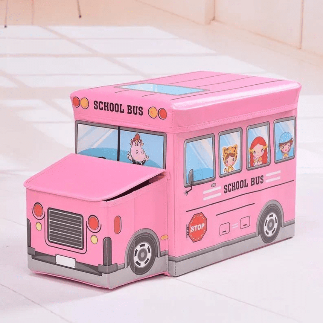 School Bus Design Storage Box-Pink