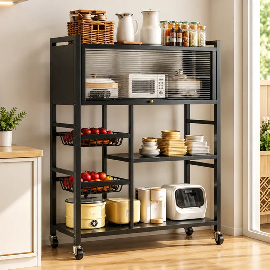 Kitchen Storage Rack with Cabinet