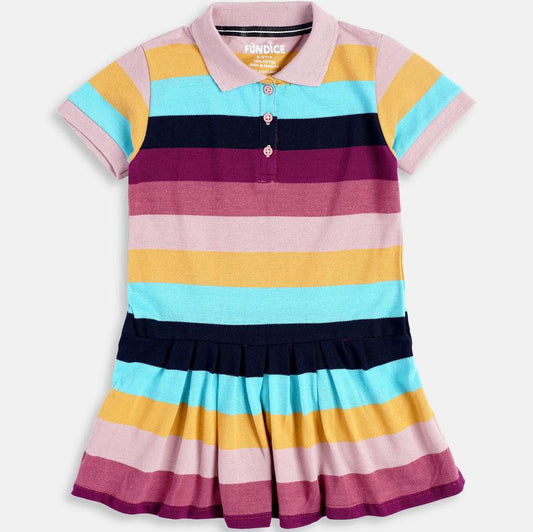 Yellow Stripes Frock (Pink)
