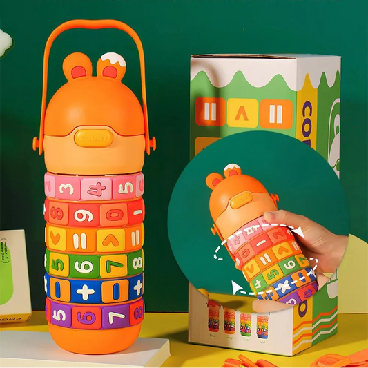 Puzzle Design Water Bottle-Orange
