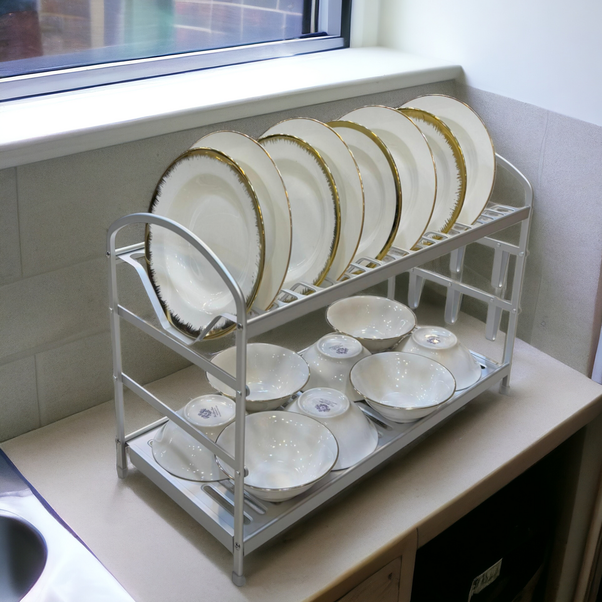Aluminium 2 Layer Kitchen Rack