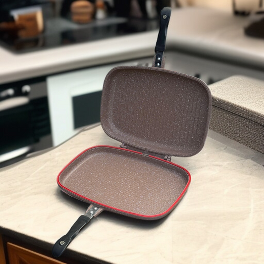 Dessini Double Sided Grill Pan 36cm(Mahroon)