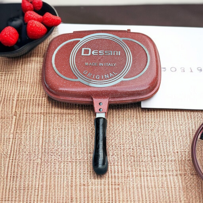 Dessini Double Sided Grill Pan 36cm(Red)