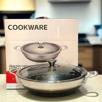 Double Handle Laser Coating Wok-32cm