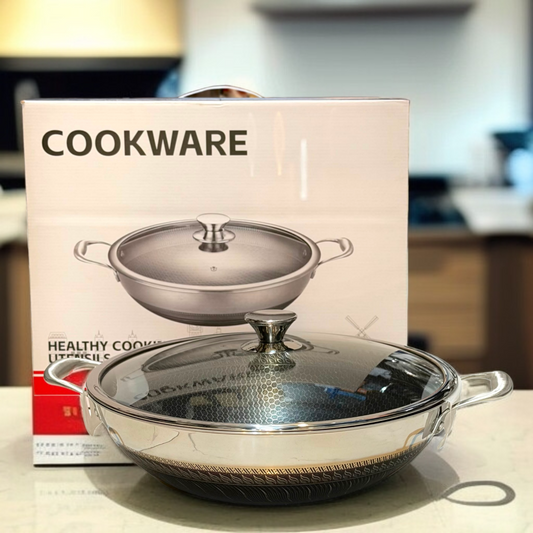 Double Handle Laser Coating Wok-32cm