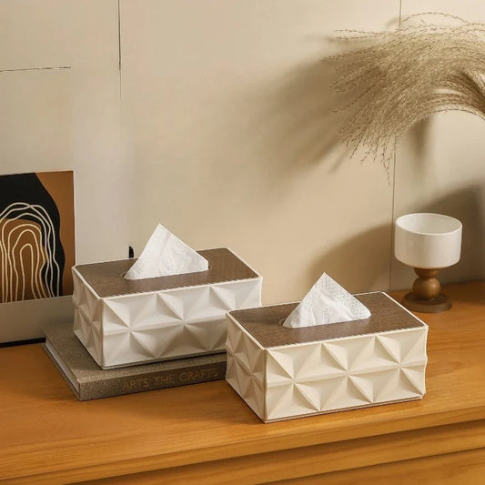 Modern Tissue Box with Wooden Lid