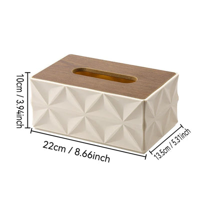 Modern Tissue Box with Wooden Lid