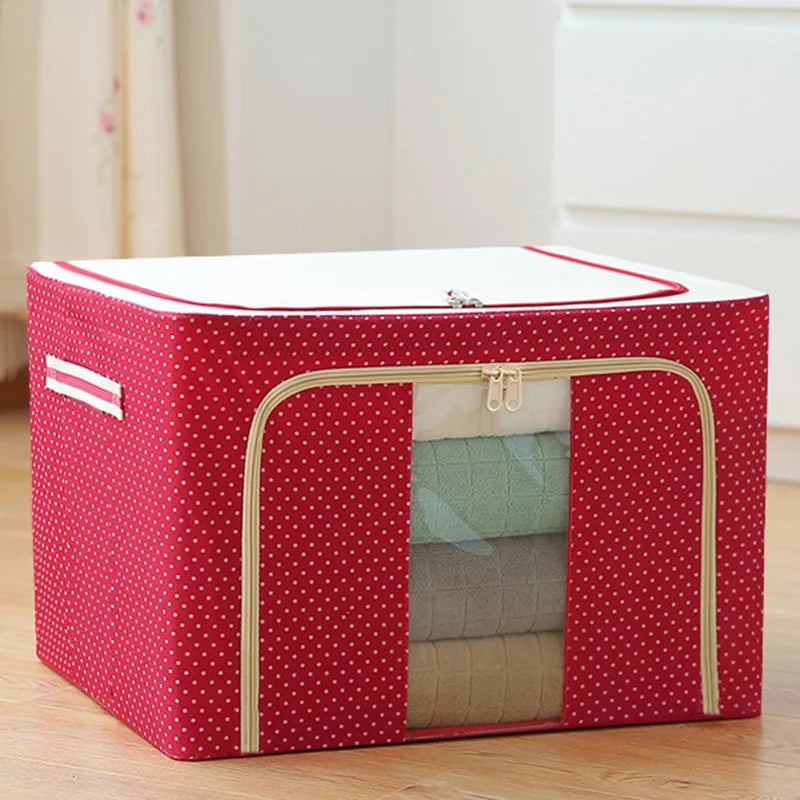 Foldable Clothes Storage Box (55L)-Red