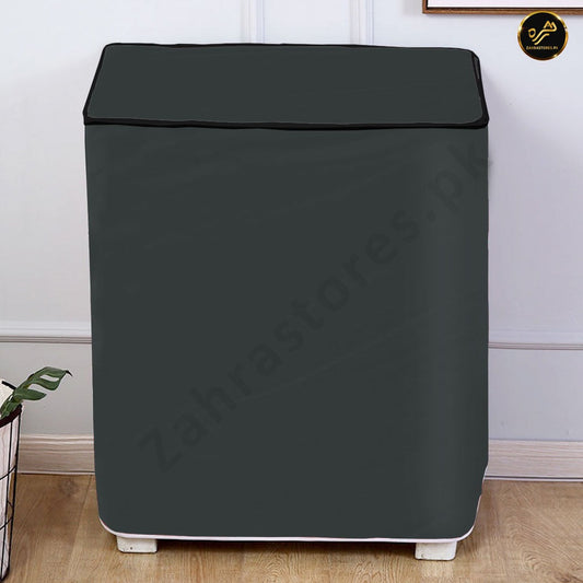 Double Washing Machine Cover Dark Grey