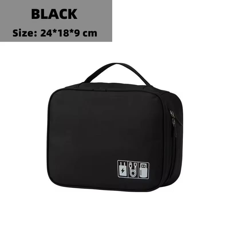 1 Pc Travel Electronic Digital Storage Bag (Black)