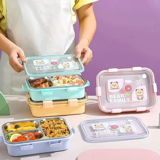 3-Compartment Stainless Steel Lunch Box