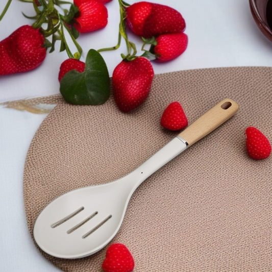 Wooden Handle Silicone Spoon-D1