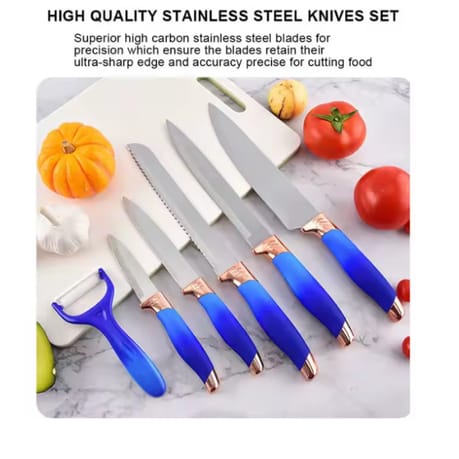 13-piece Kitchen Knife and Utensils Set(Blue)