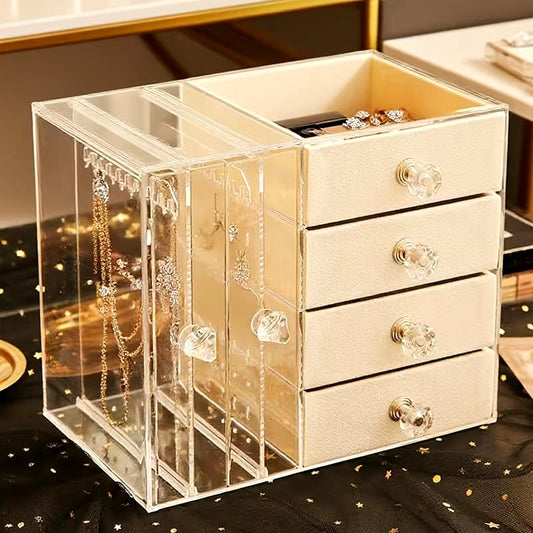 Acrylic Desktop Drawer-Style, Ear Ring Jewelry Organizer