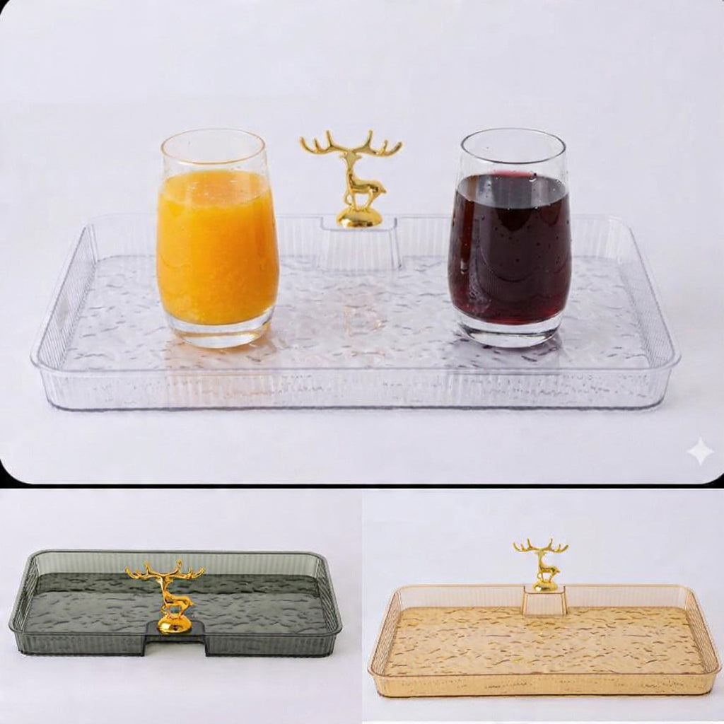 Acrylic Deer Serving Rectangular Tray Small
