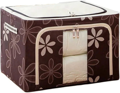 Foldable Clothes Storage Box (55L)-Brown