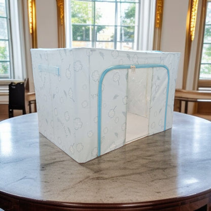 Foldable Clothes Storage Box (100L)-Light Blue