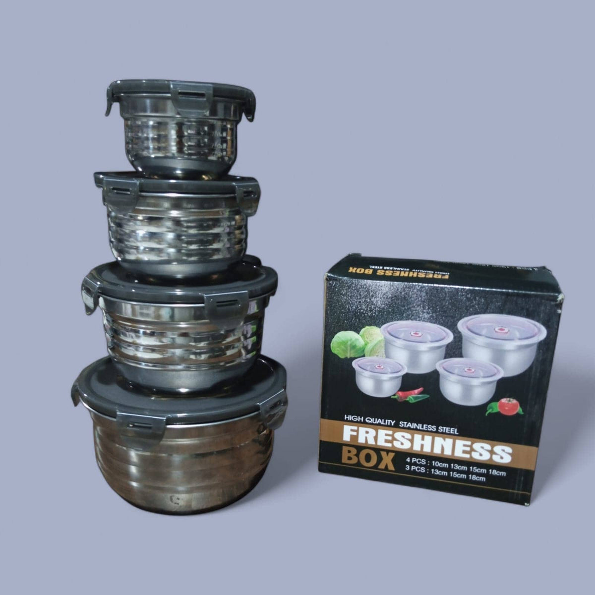 4 Pcs Stainless Steel Bowl Set