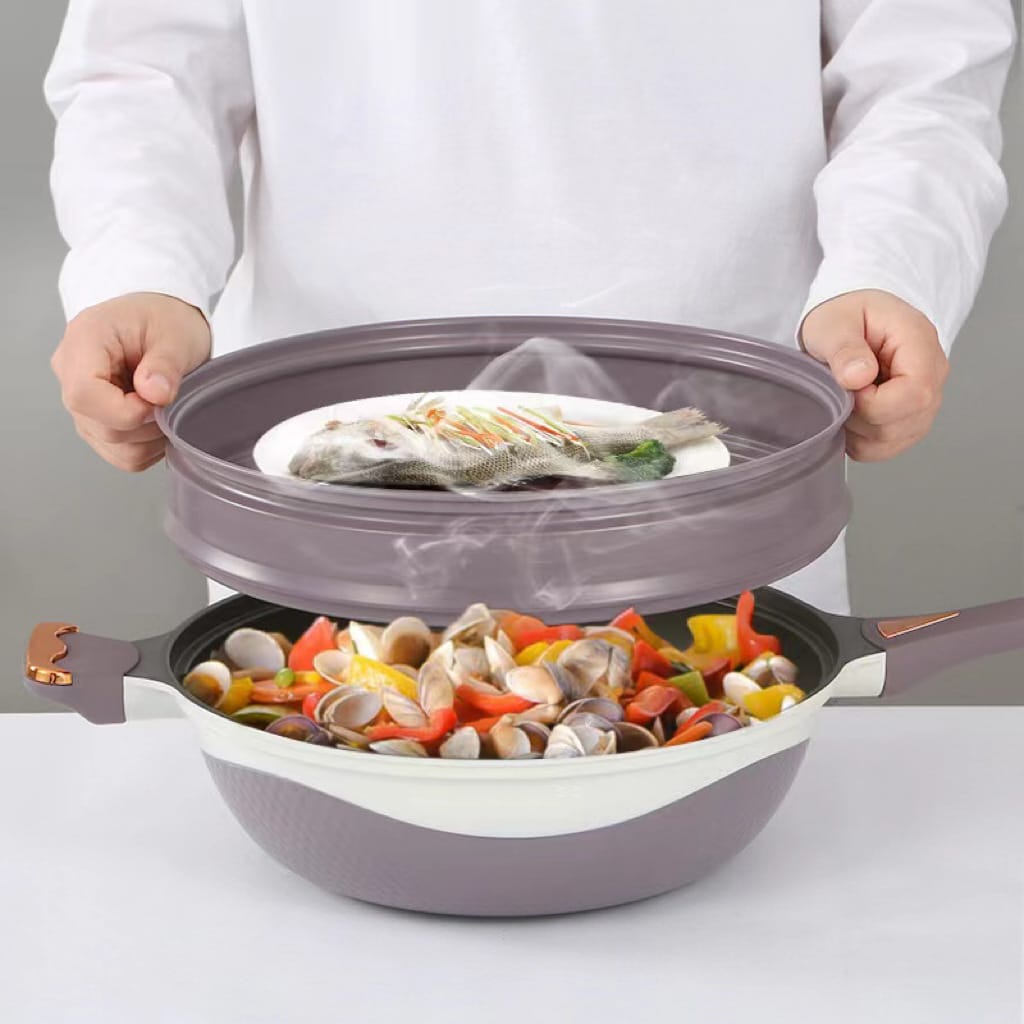 2 in 1 Steamer Wok (Purple)