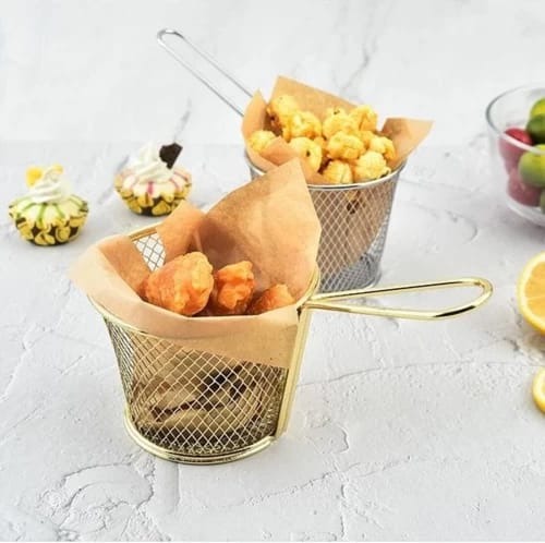 Golden Stainless Steel French Fries Basket