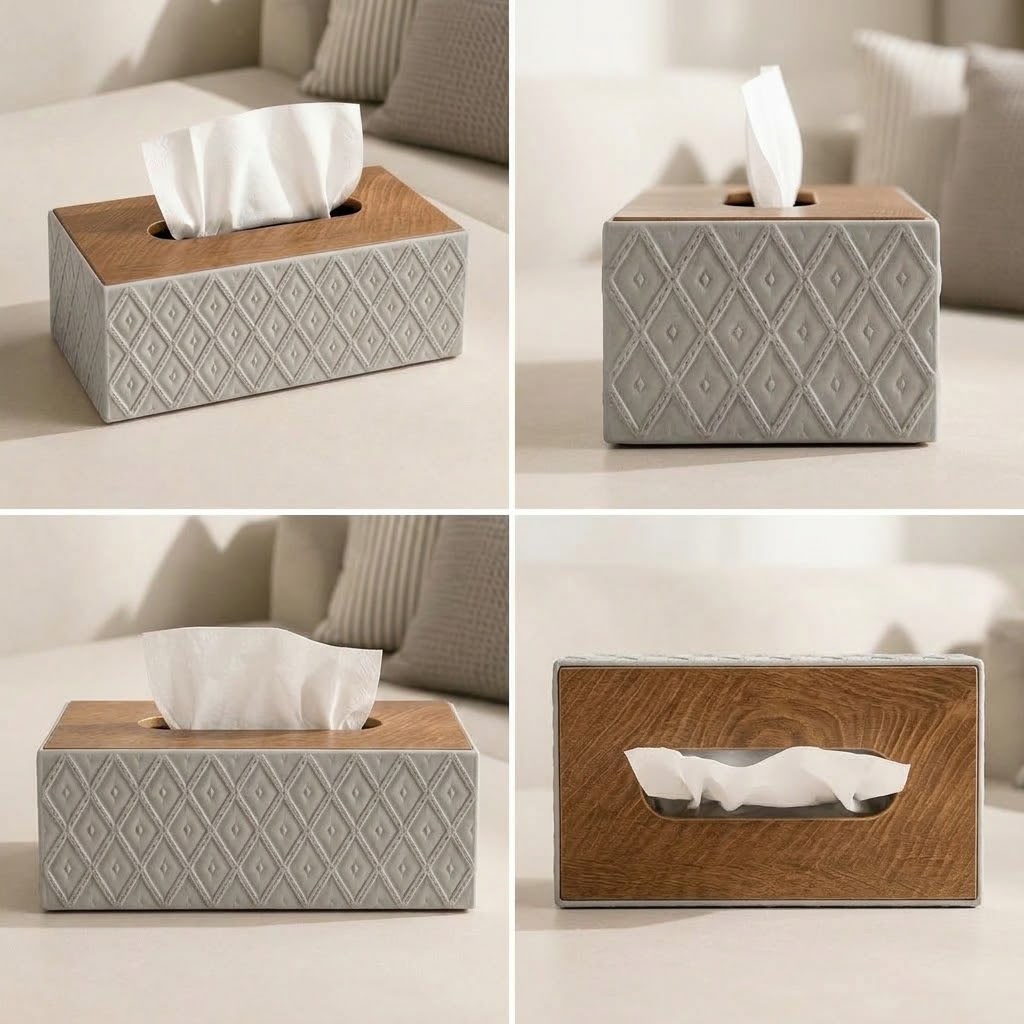 Decorative Tissue Box-Grey