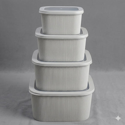 4-Piece Kitchen Storage Box Set-Grey