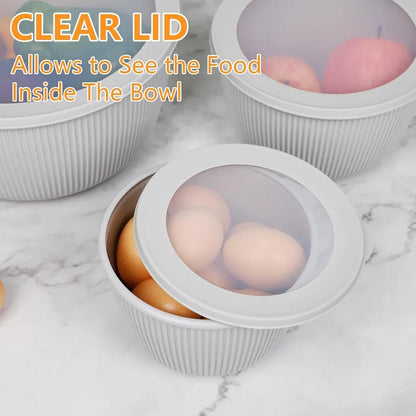 4-Piece Storage Box Set Round-Grey