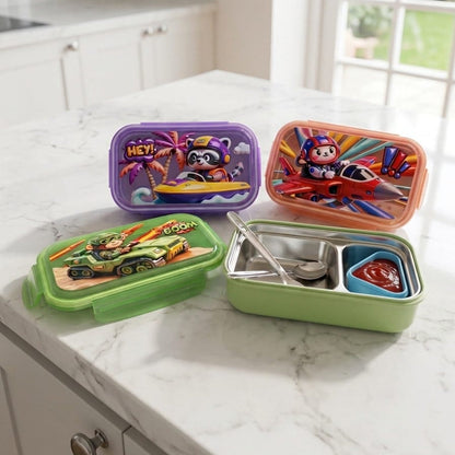 Two Compartment Stainless Steel Lunch Box