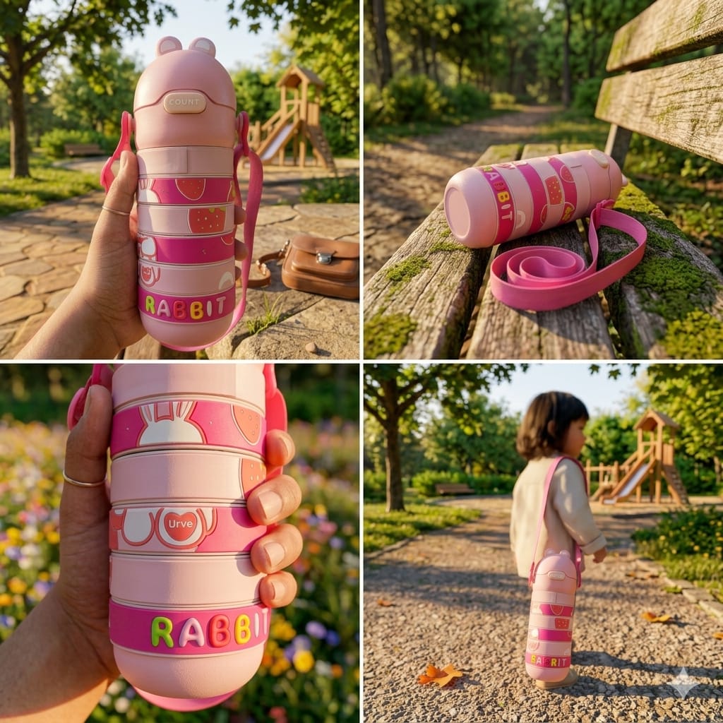Rabbit Puzzle Design Water Bottle