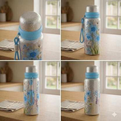 Titanium-Coated Insulated Bottle-Blue