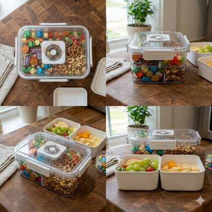 2 Grid Rectangle Snack Storage Box