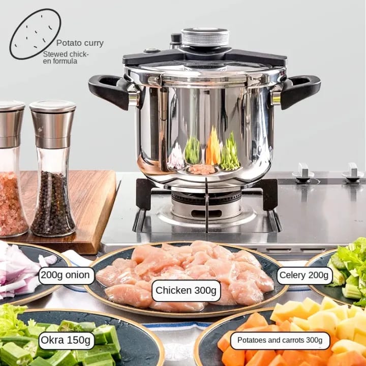 Knob-Type Stainless Steel Pressure Cooker 9L